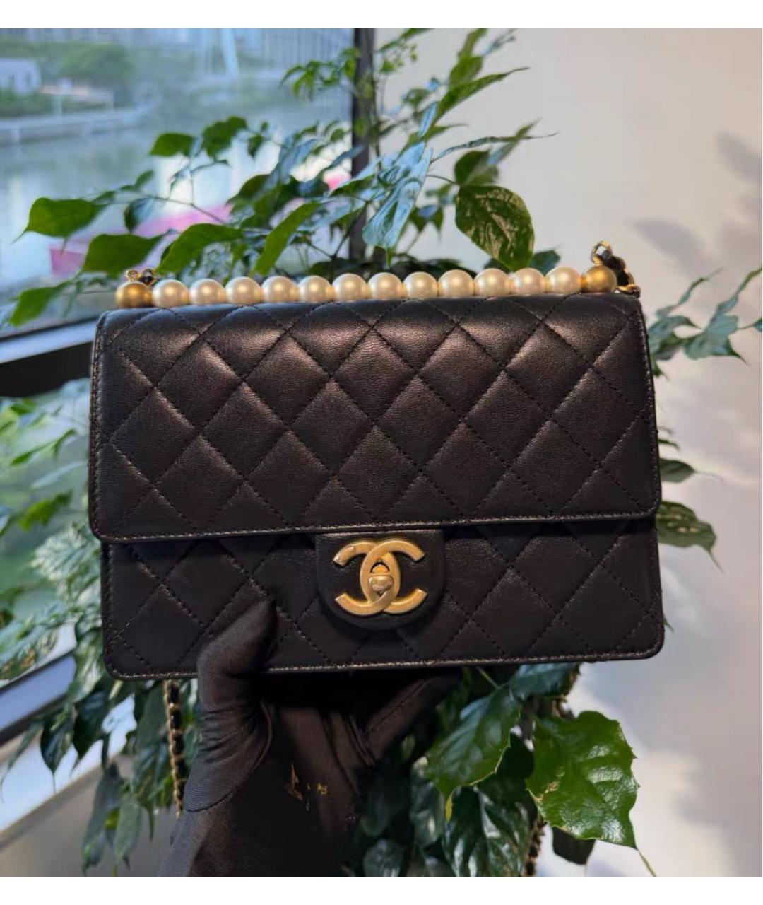 CHANEL Черная кожаная сумка через плечо, фото 3