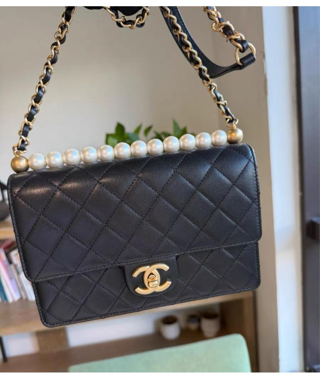 CHANEL Черная кожаная сумка через плечо, фото 2