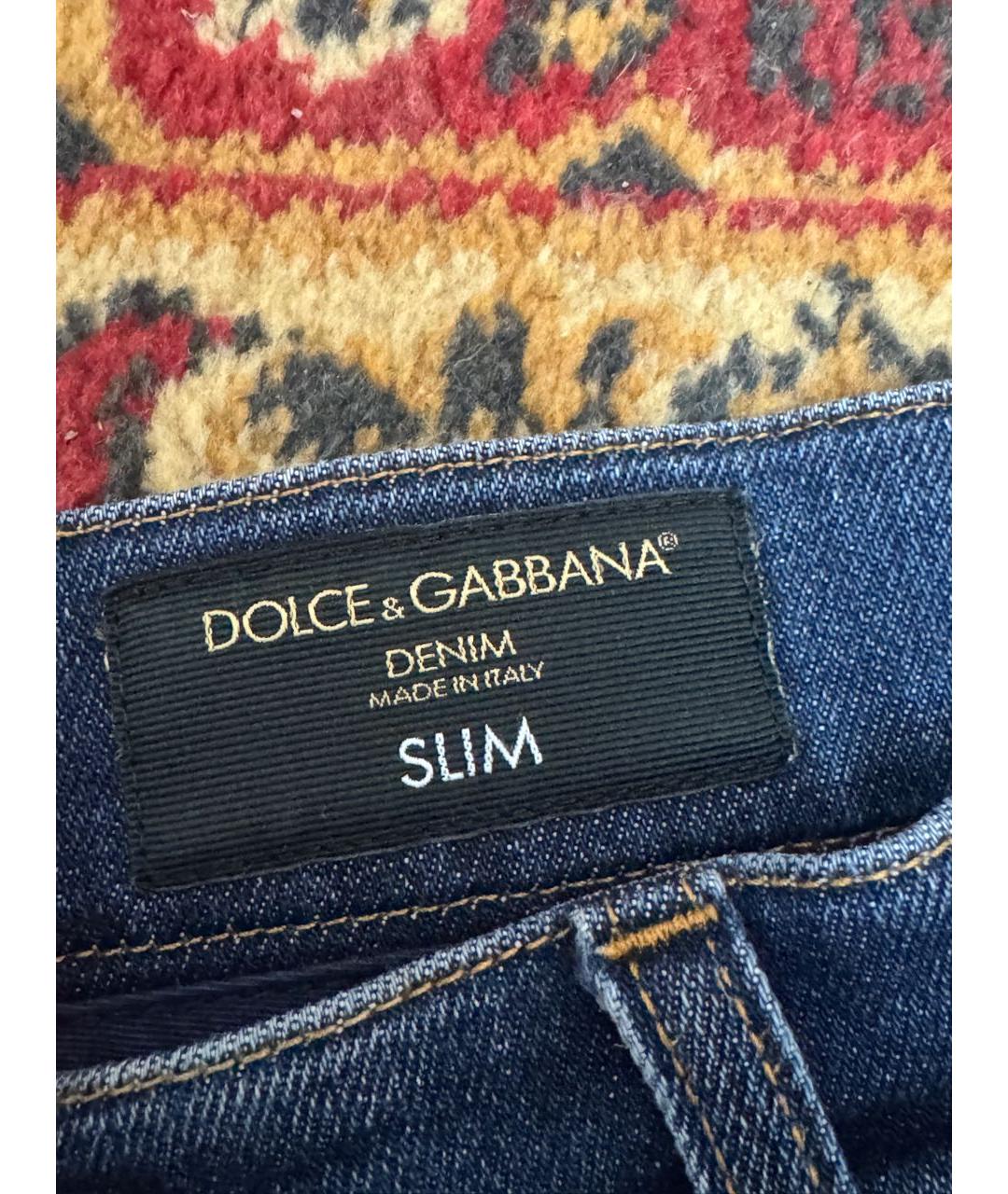 DOLCE&GABBANA Синие хлопковые джинсы скинни, фото 7