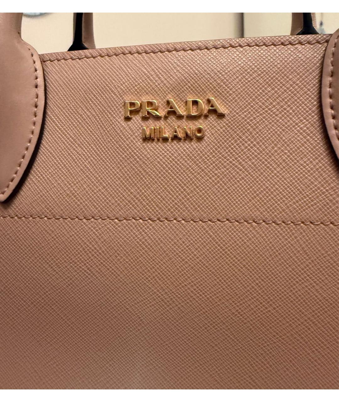 PRADA Бежевая кожаная сумка тоут, фото 6