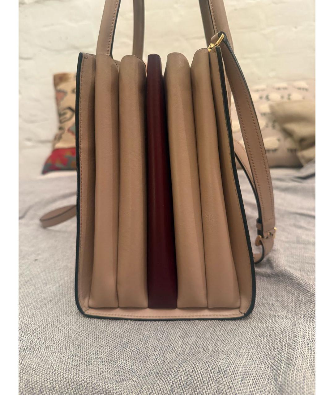 PRADA Бежевая кожаная сумка тоут, фото 5