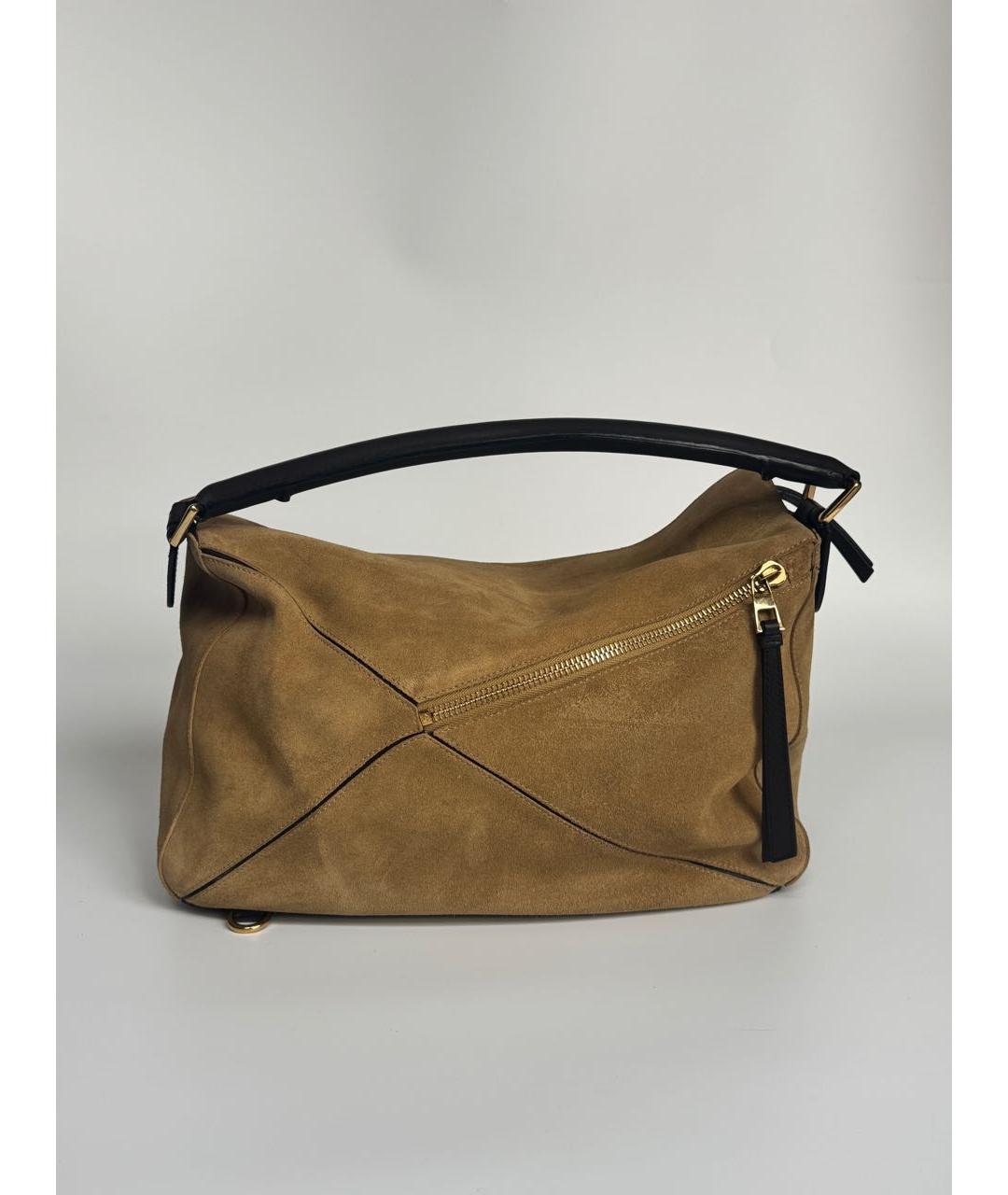 LOEWE Коричневая замшевая сумка через плечо, фото 3