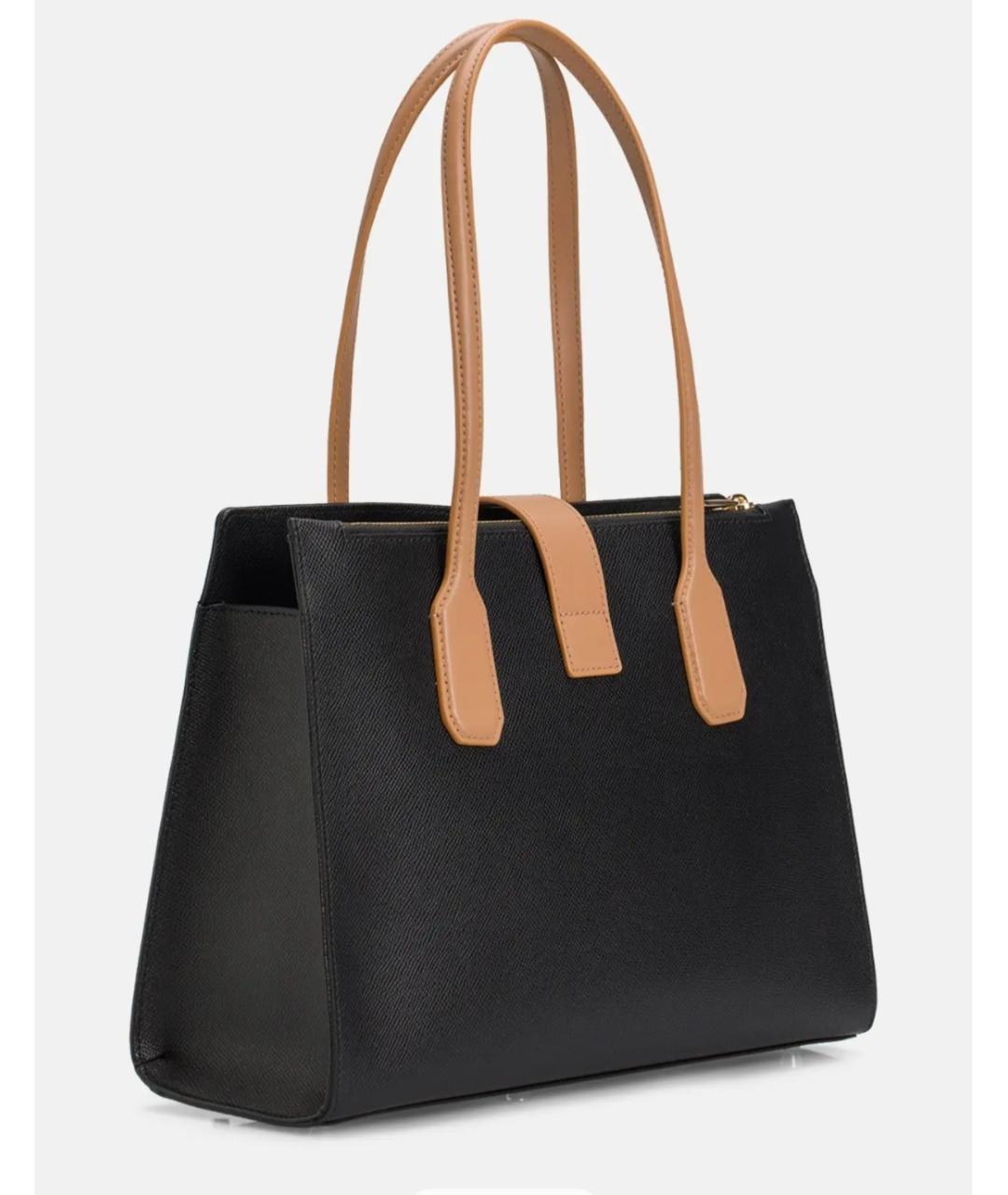FURLA Черная кожаная сумка тоут, фото 2