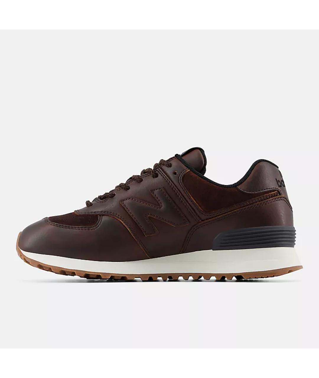 NEW BALANCE Коричневые кожаные кроссовки, фото 4