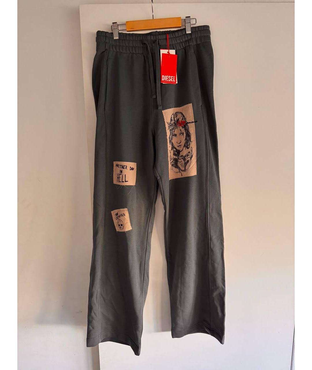 DIESEL Серые хлопковые спортивные брюки и шорты, фото 5