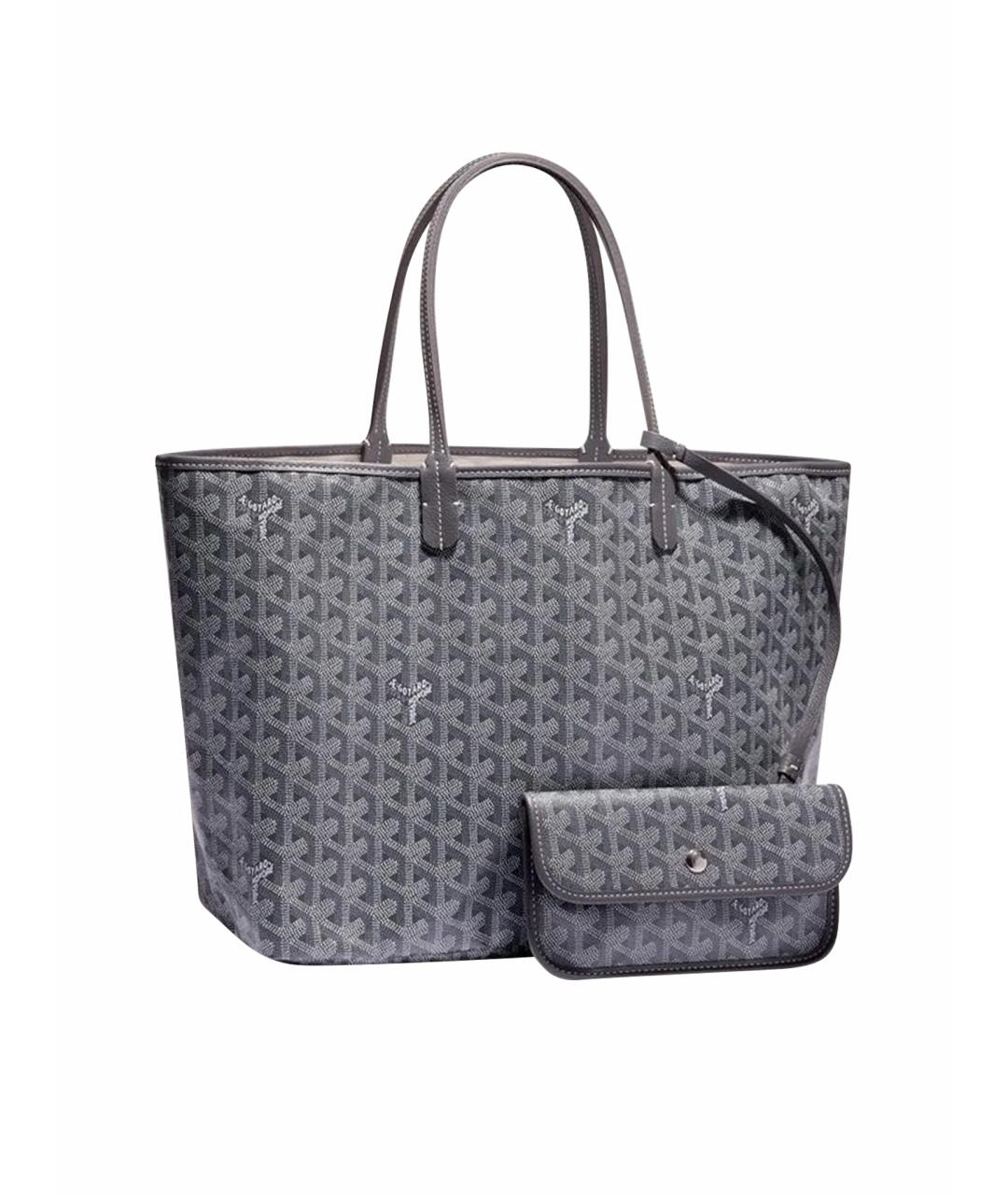 GOYARD Серая сумка с короткими ручками из канвы, фото 1