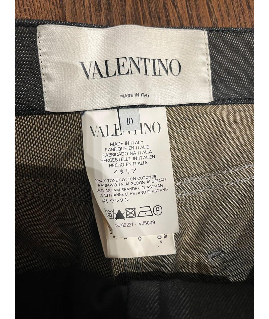 VALENTINO Антрацитовые хлопко-эластановые прямые джинсы, фото 3
