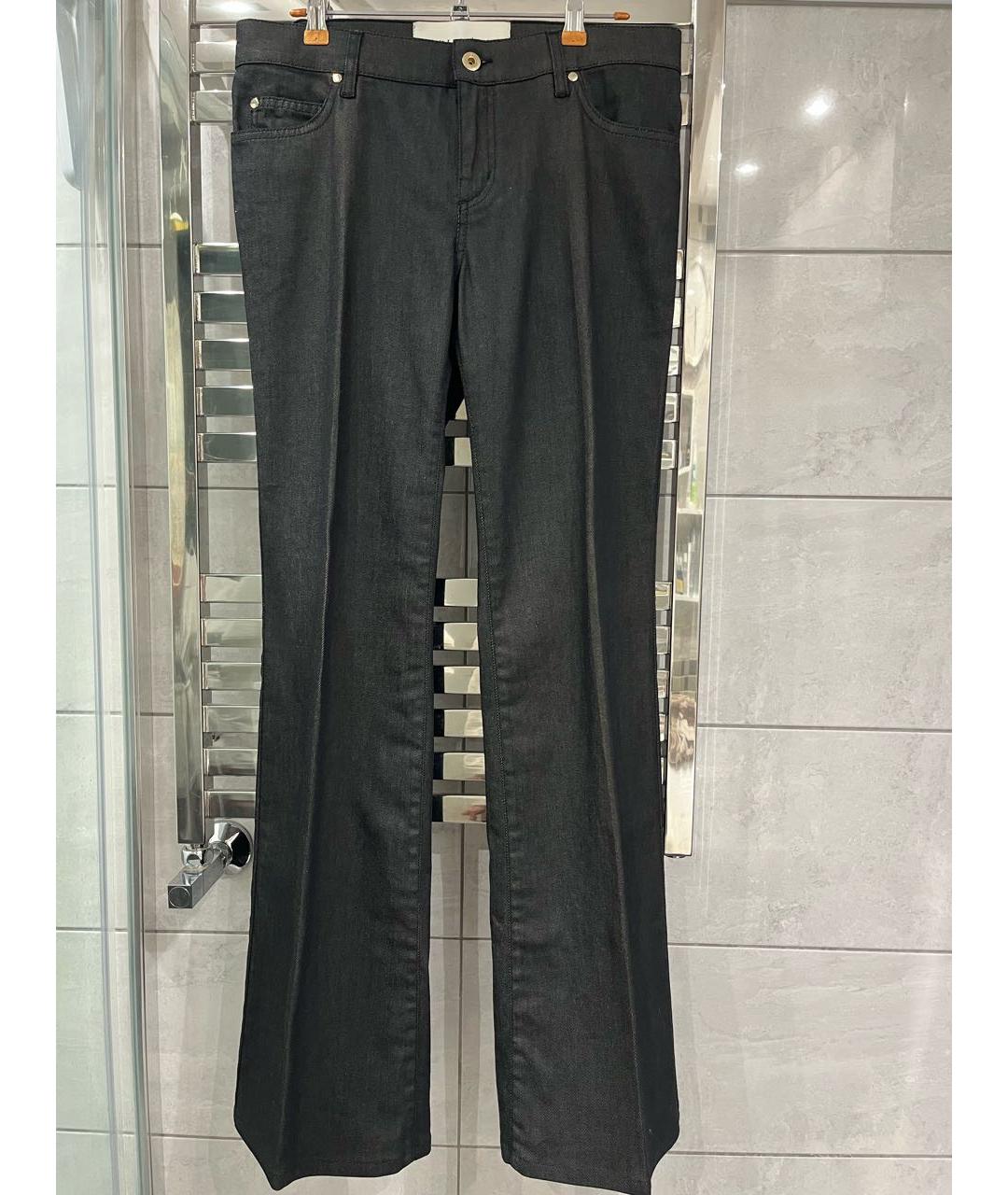 VALENTINO Антрацитовые хлопко-эластановые прямые джинсы, фото 9