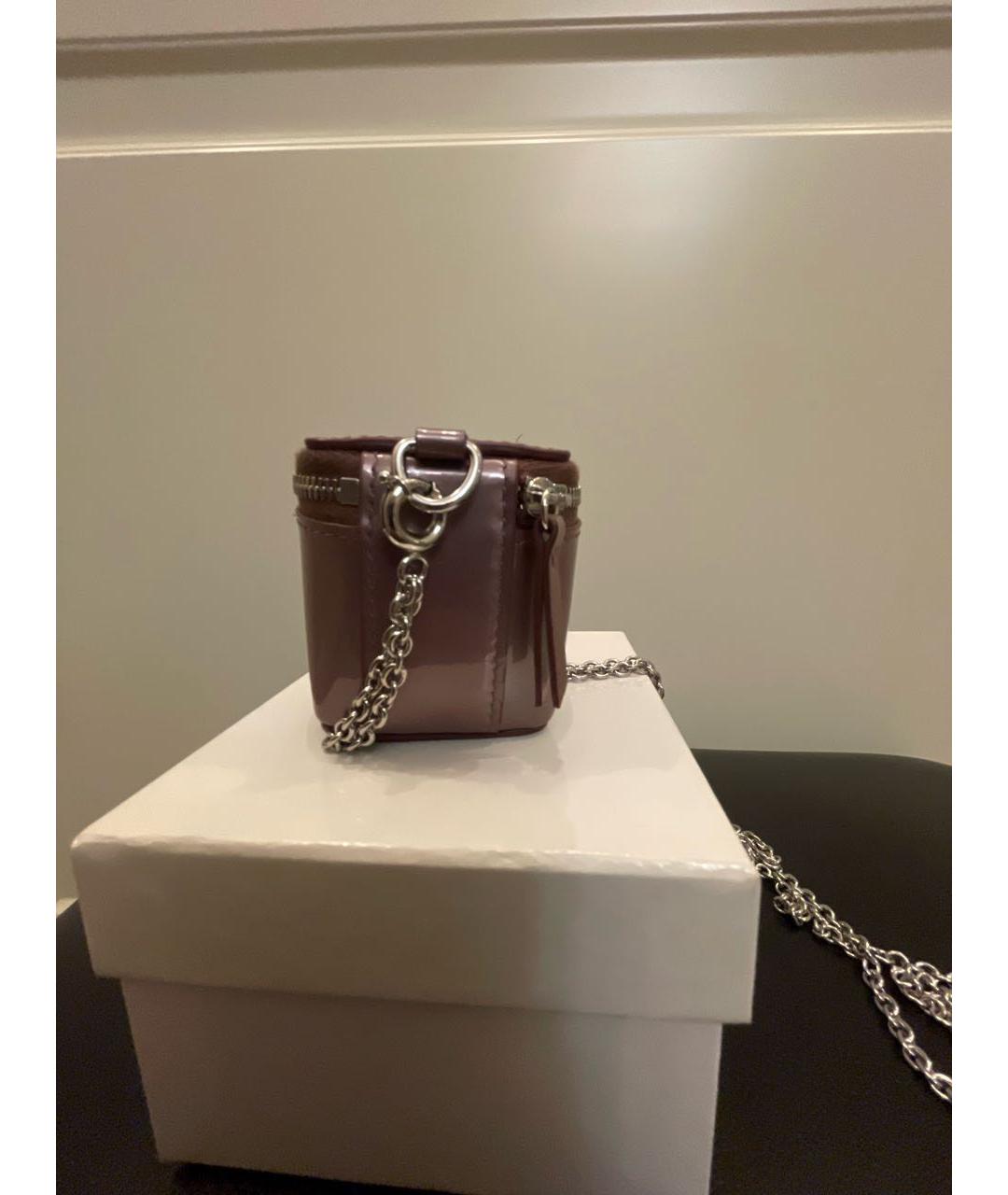 MAISON MARGIELA Бордовая сумка через плечо из лакированной кожи, фото 3