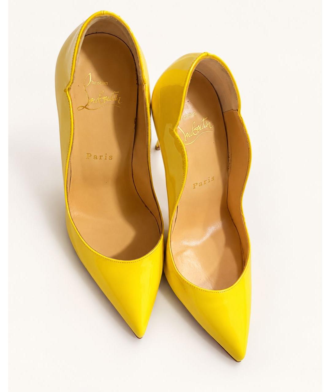 CHRISTIAN LOUBOUTIN Желтые кожаные туфли, фото 3