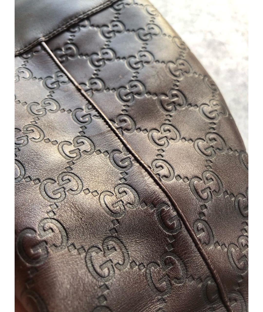 GUCCI Коричневые кожаные сапоги, фото 2