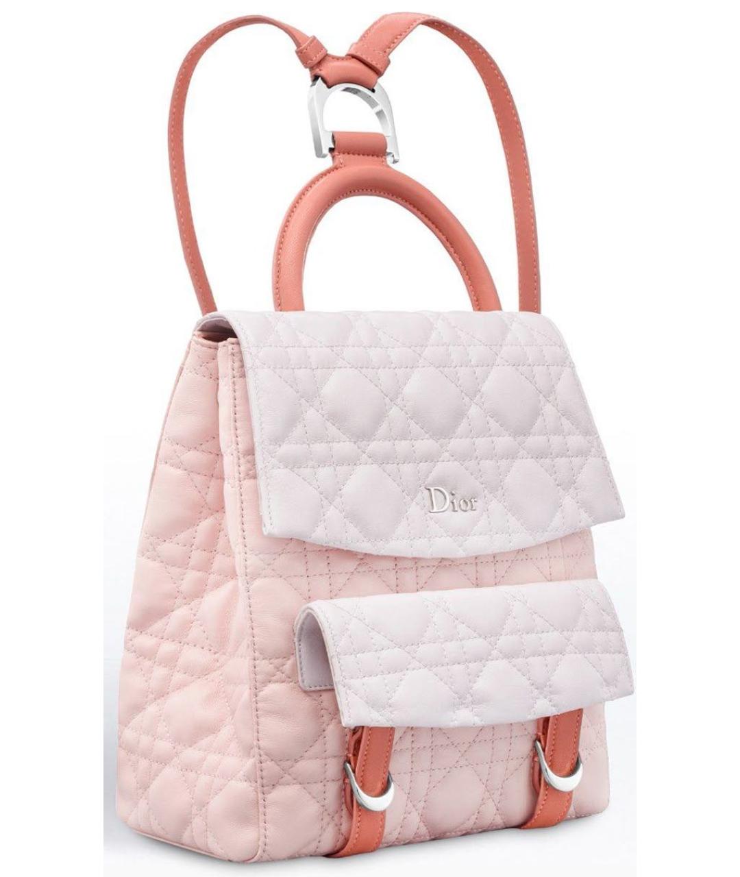 CHRISTIAN DIOR Коралловый кожаный рюкзак, фото 9