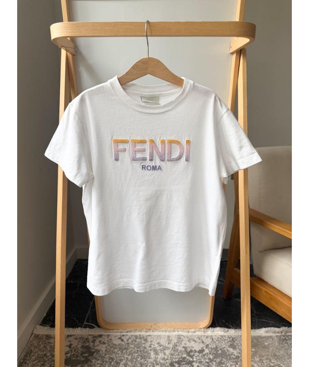 FENDI Белый хлопковый детская футболка / топ, фото 7