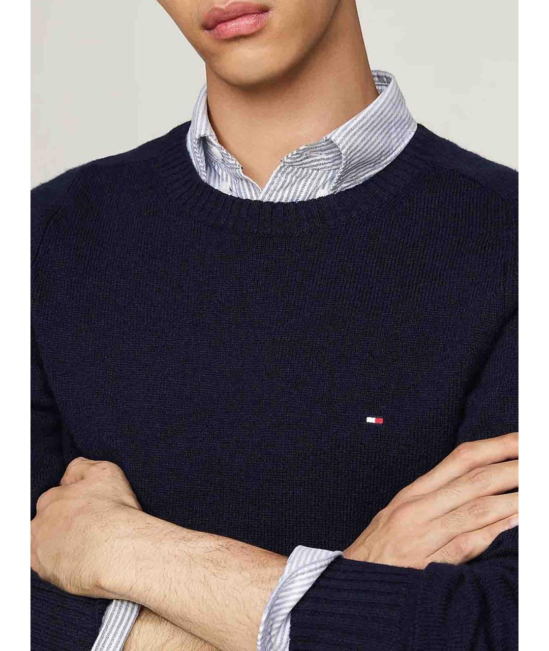 TOMMY HILFIGER Синий шерстяной джемпер / свитер, фото 4
