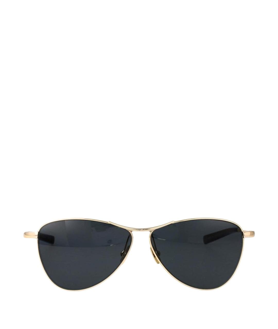SAINT LAURENT Золотые металлические солнцезащитные очки, фото 1