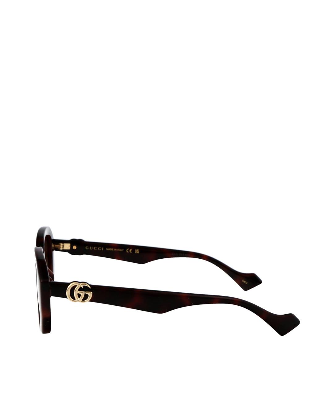 GUCCI Коричневые пластиковые солнцезащитные очки, фото 3