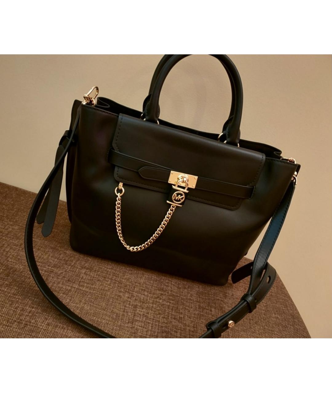 MICHAEL KORS Черная кожаная сумка тоут, фото 3