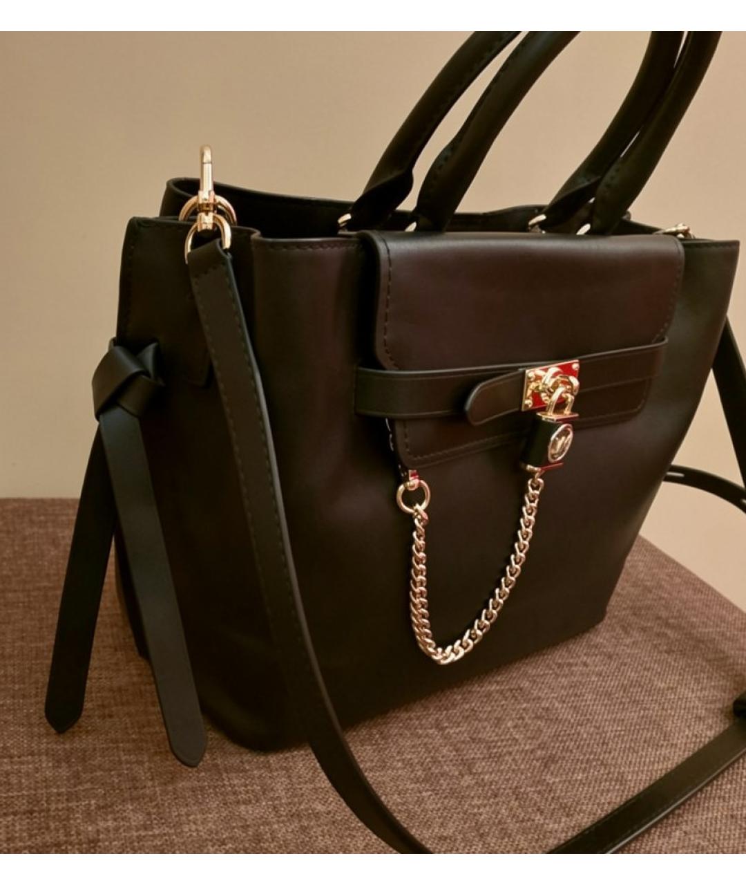 MICHAEL KORS Черная кожаная сумка тоут, фото 2