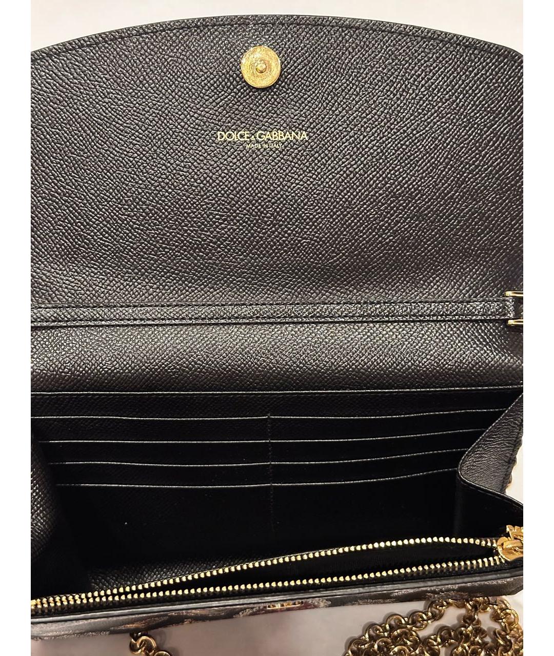 DOLCE&GABBANA Черный кожаный кошелек, фото 4