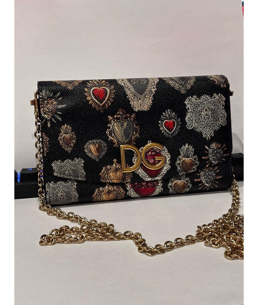 DOLCE&GABBANA Черный кожаный кошелек, фото 2