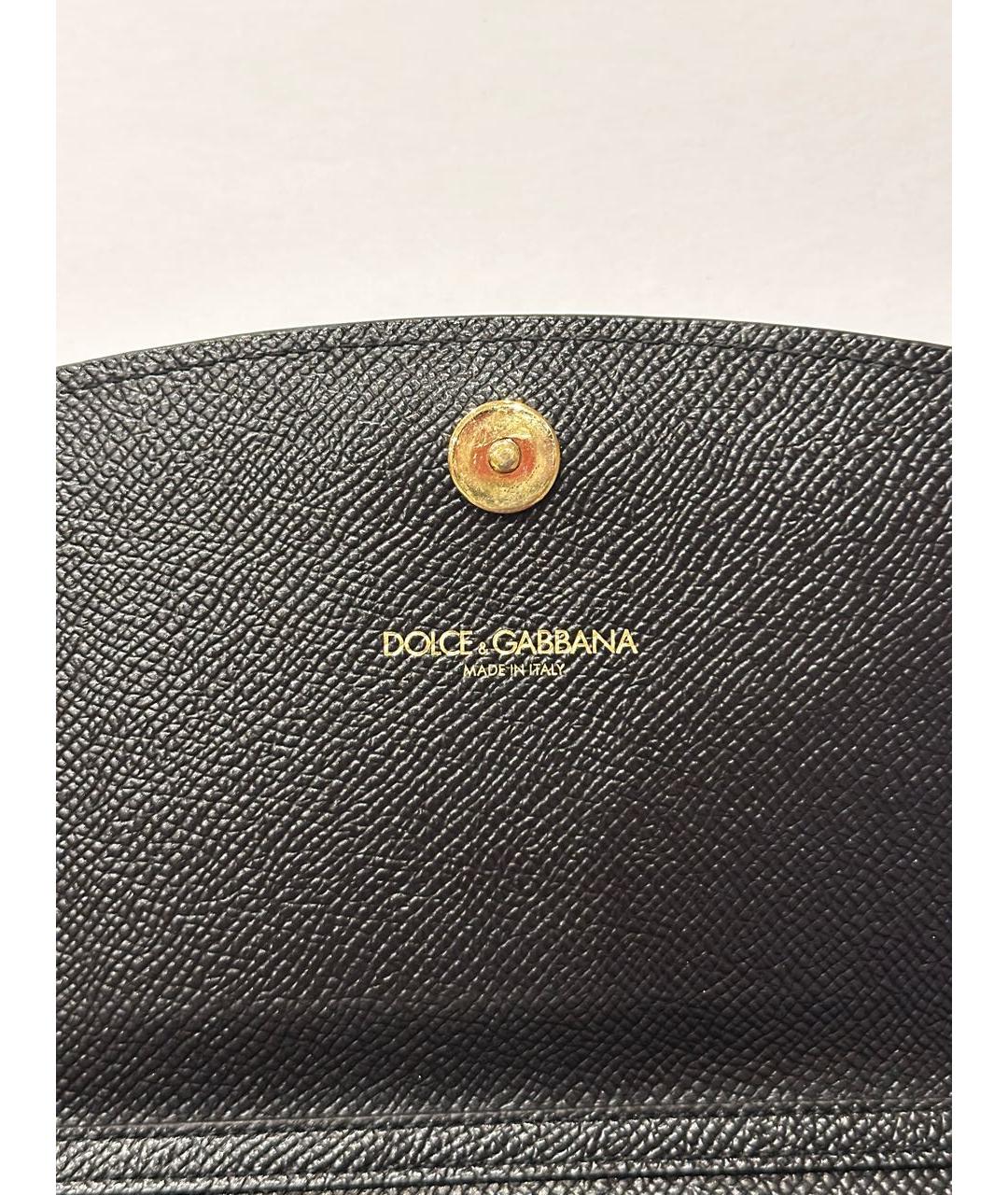 DOLCE&GABBANA Черный кожаный кошелек, фото 5