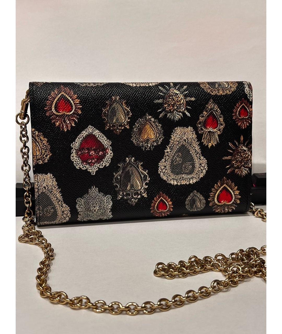 DOLCE&GABBANA Черный кожаный кошелек, фото 3