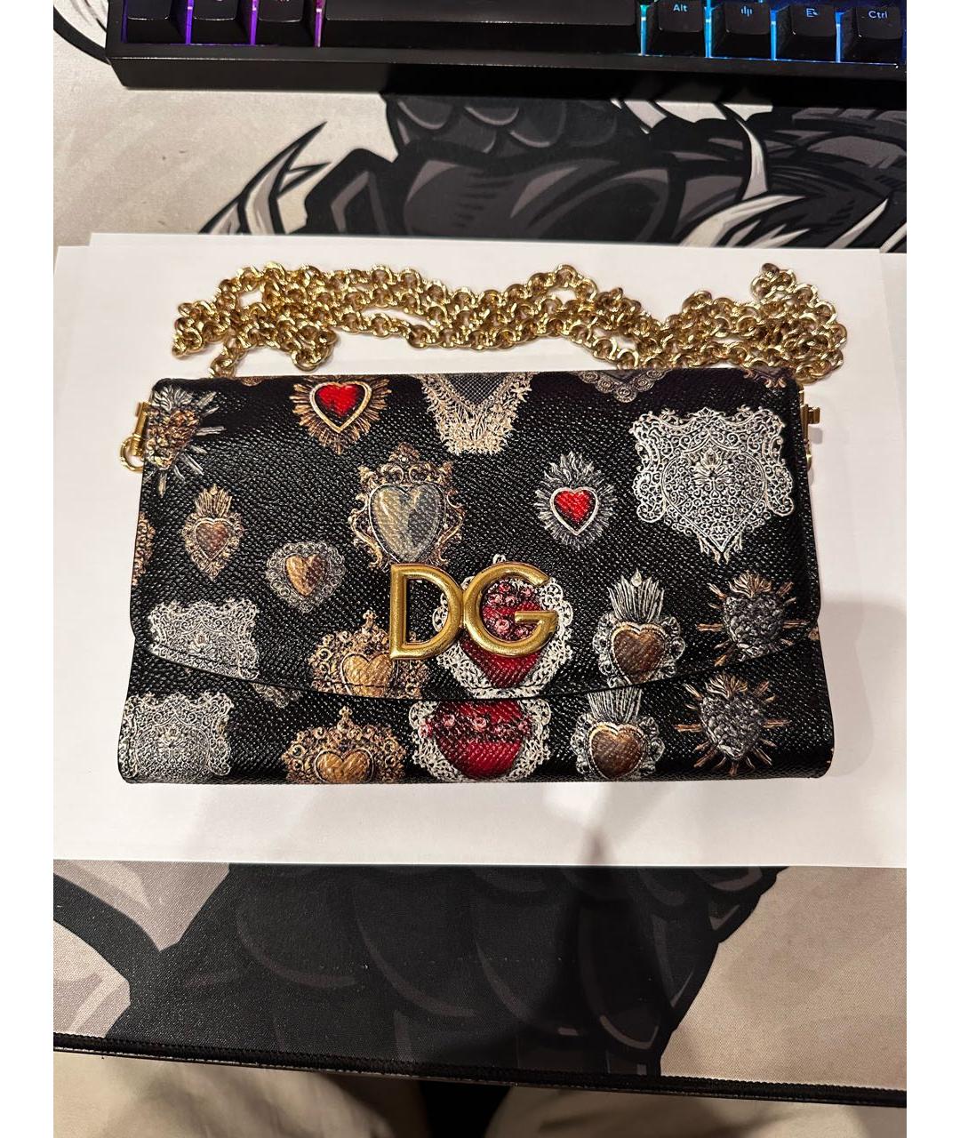 DOLCE&GABBANA Черный кожаный кошелек, фото 6