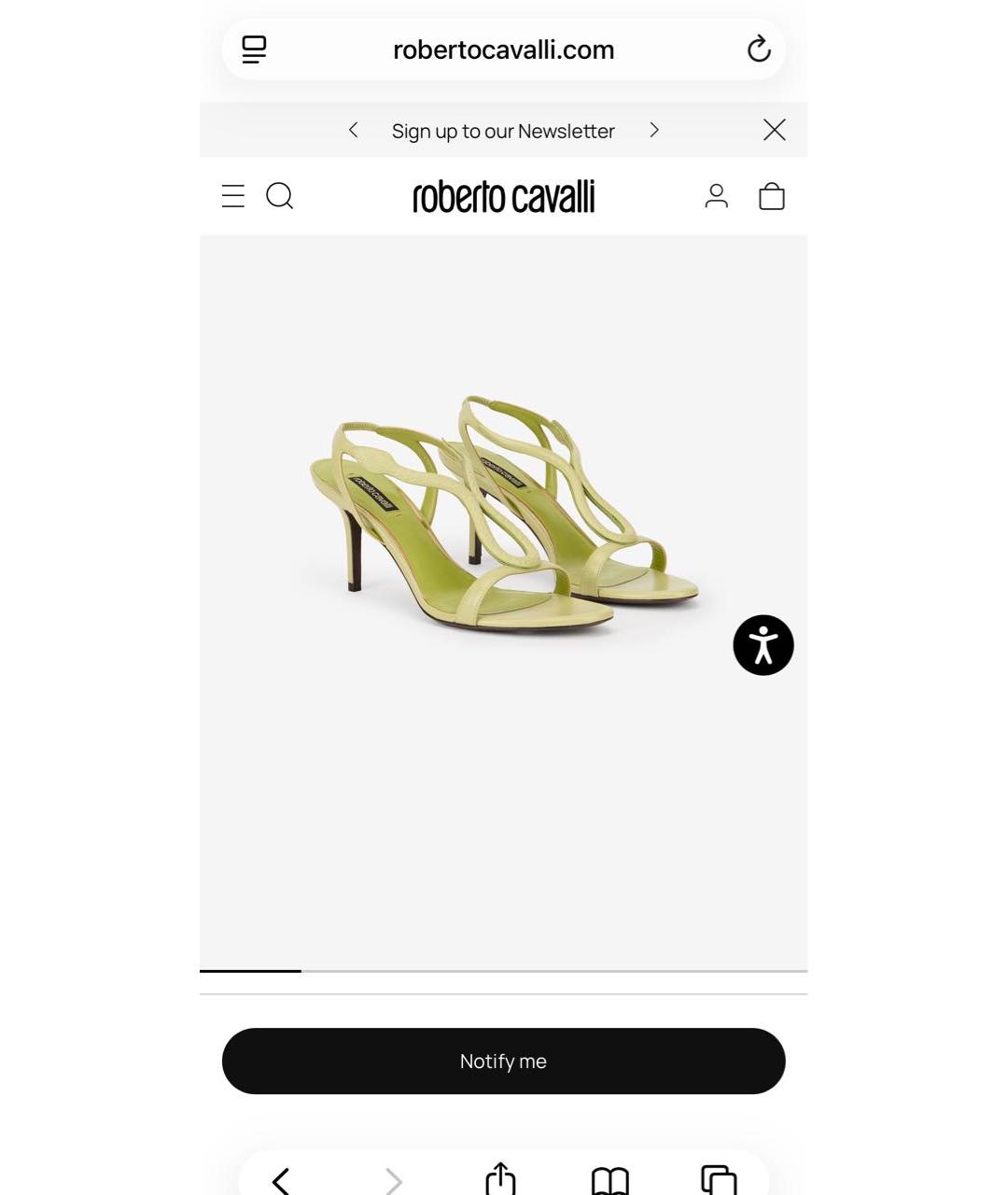 ROBERTO CAVALLI Салатовые кожаные босоножки, фото 8
