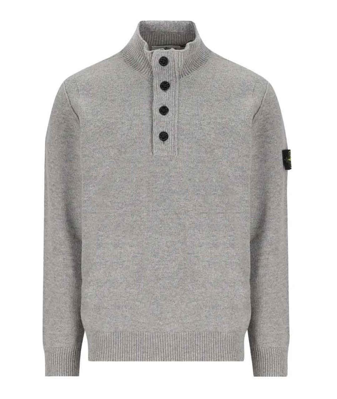 STONE ISLAND Серый шерстяной джемпер / свитер, фото 1