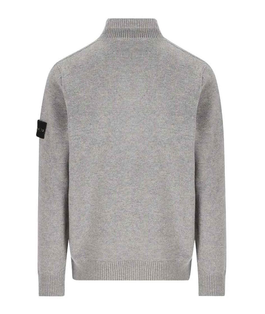 STONE ISLAND Серый шерстяной джемпер / свитер, фото 2