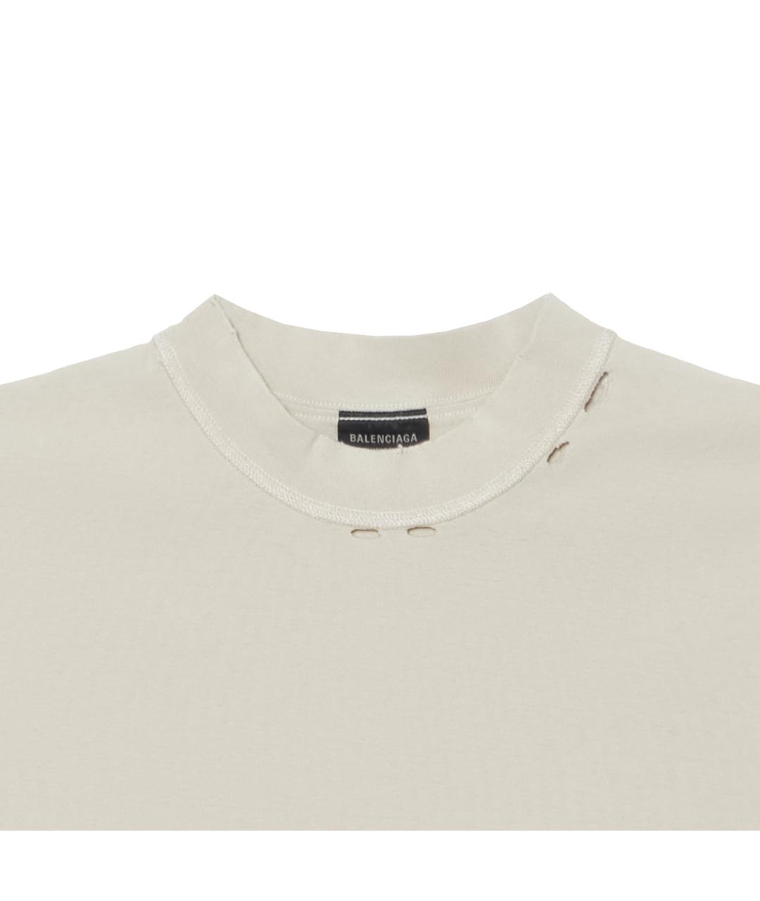 BALENCIAGA Бежевая футболка, фото 5