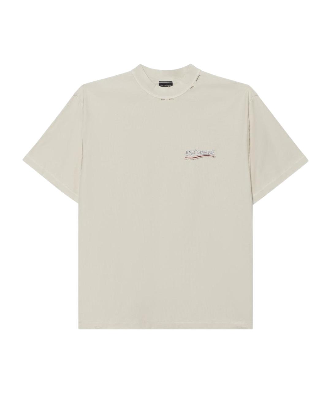 BALENCIAGA Бежевая футболка, фото 1