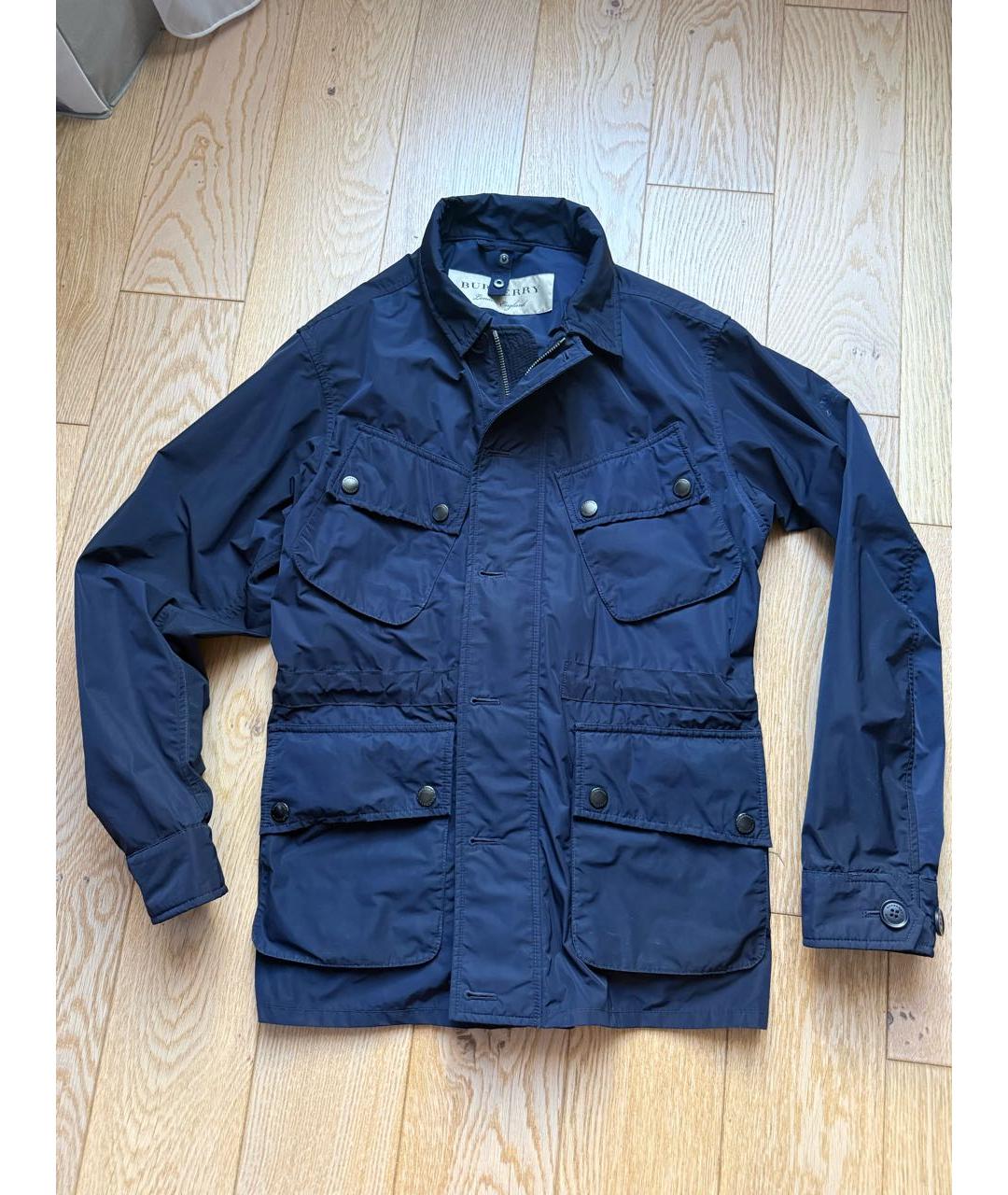 BURBERRY Темно-синяя полиэстеровая куртка, фото 8