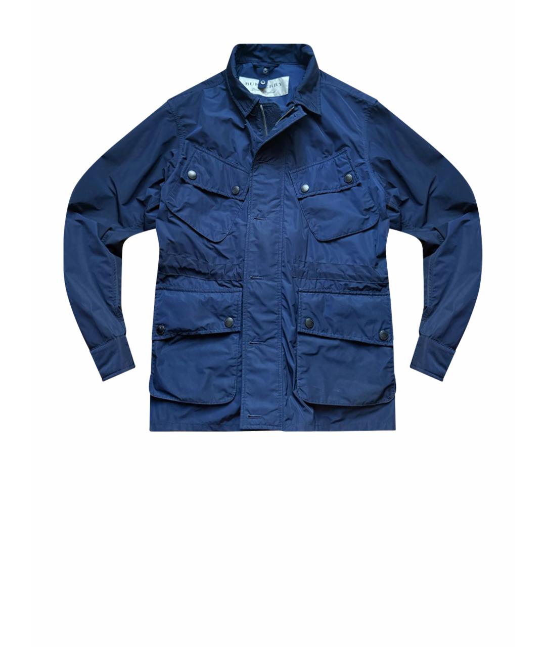 BURBERRY Темно-синяя полиэстеровая куртка, фото 9