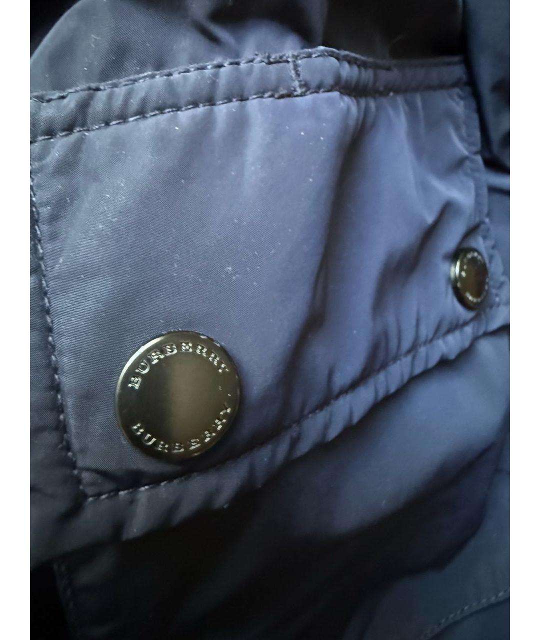 BURBERRY Темно-синяя полиэстеровая куртка, фото 5