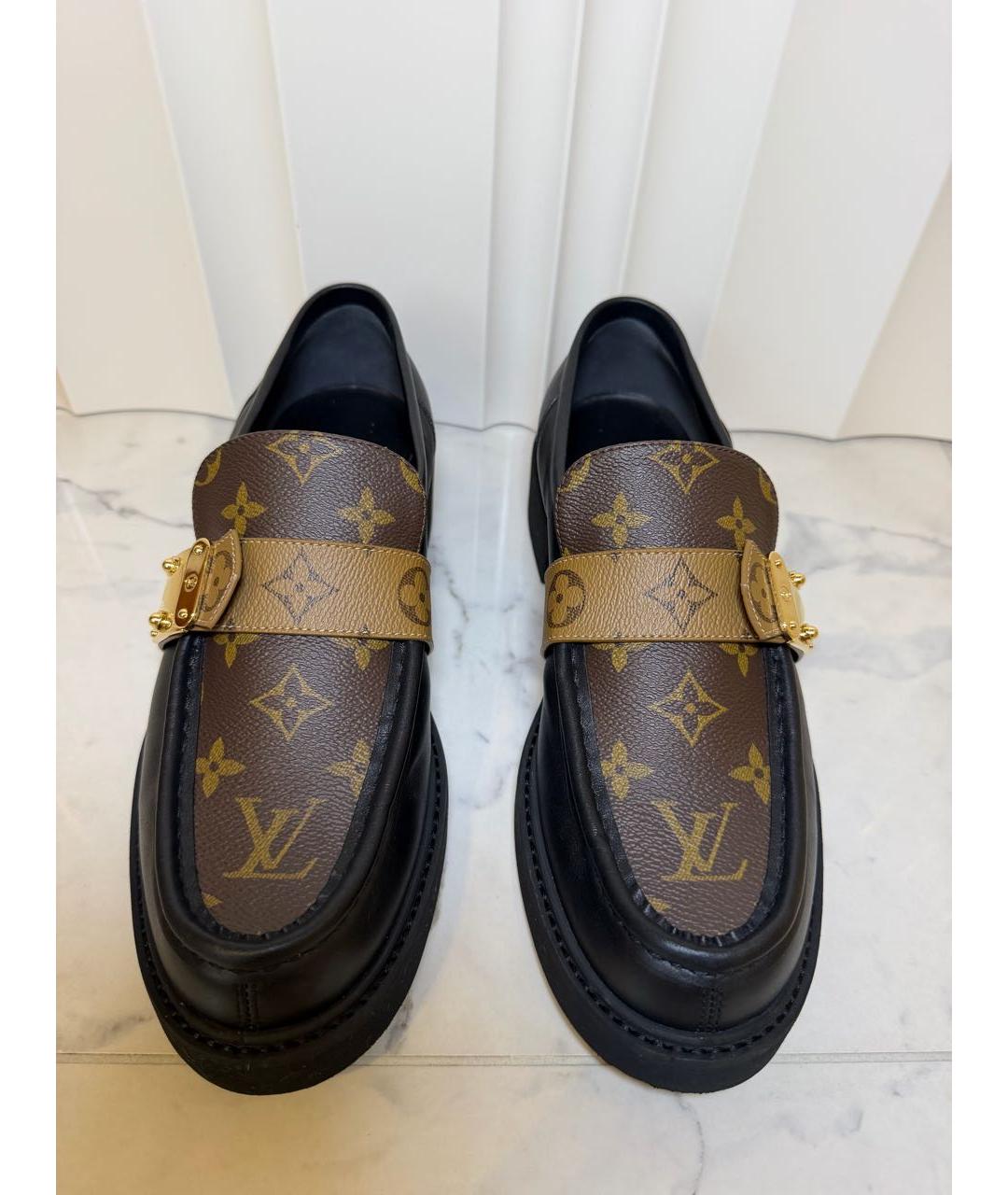 LOUIS VUITTON Коричневые кожаные лоферы, фото 2