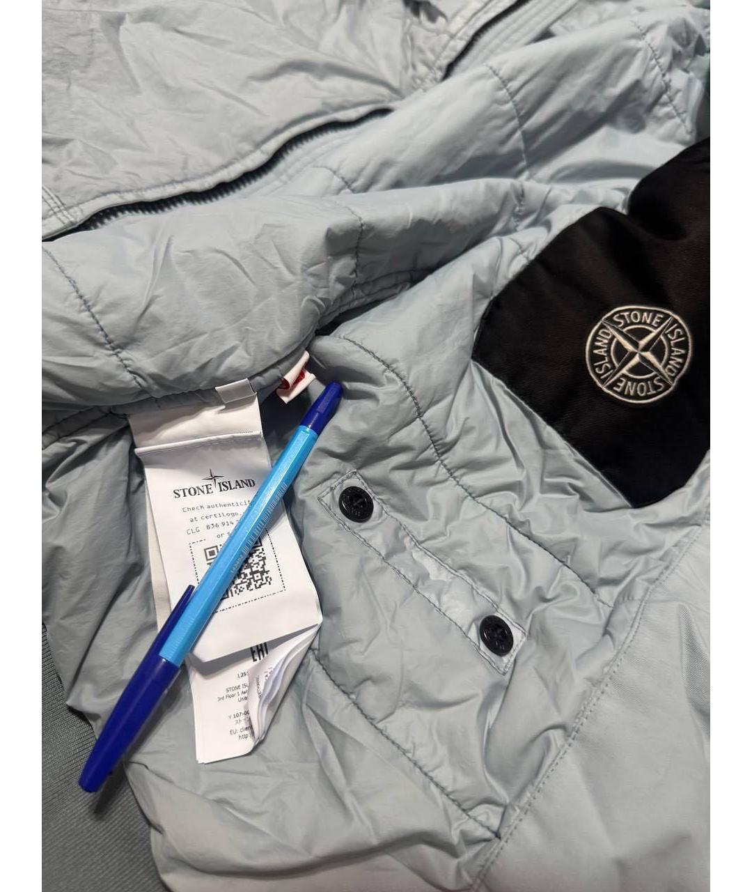 STONE ISLAND Голубая нейлоновая куртка, фото 5