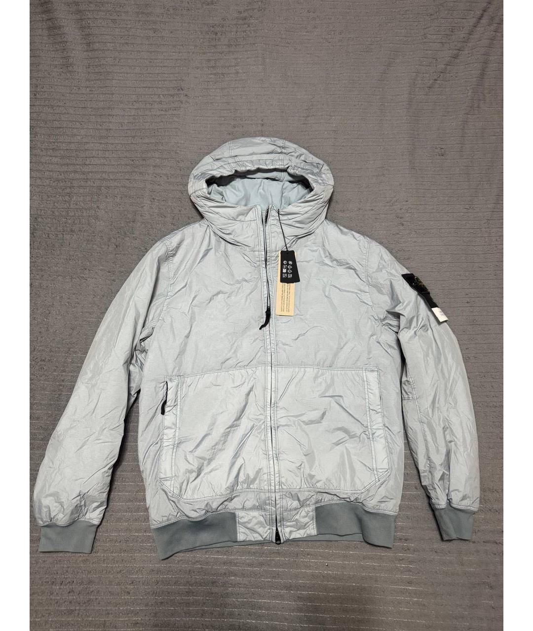 STONE ISLAND Голубая нейлоновая куртка, фото 4