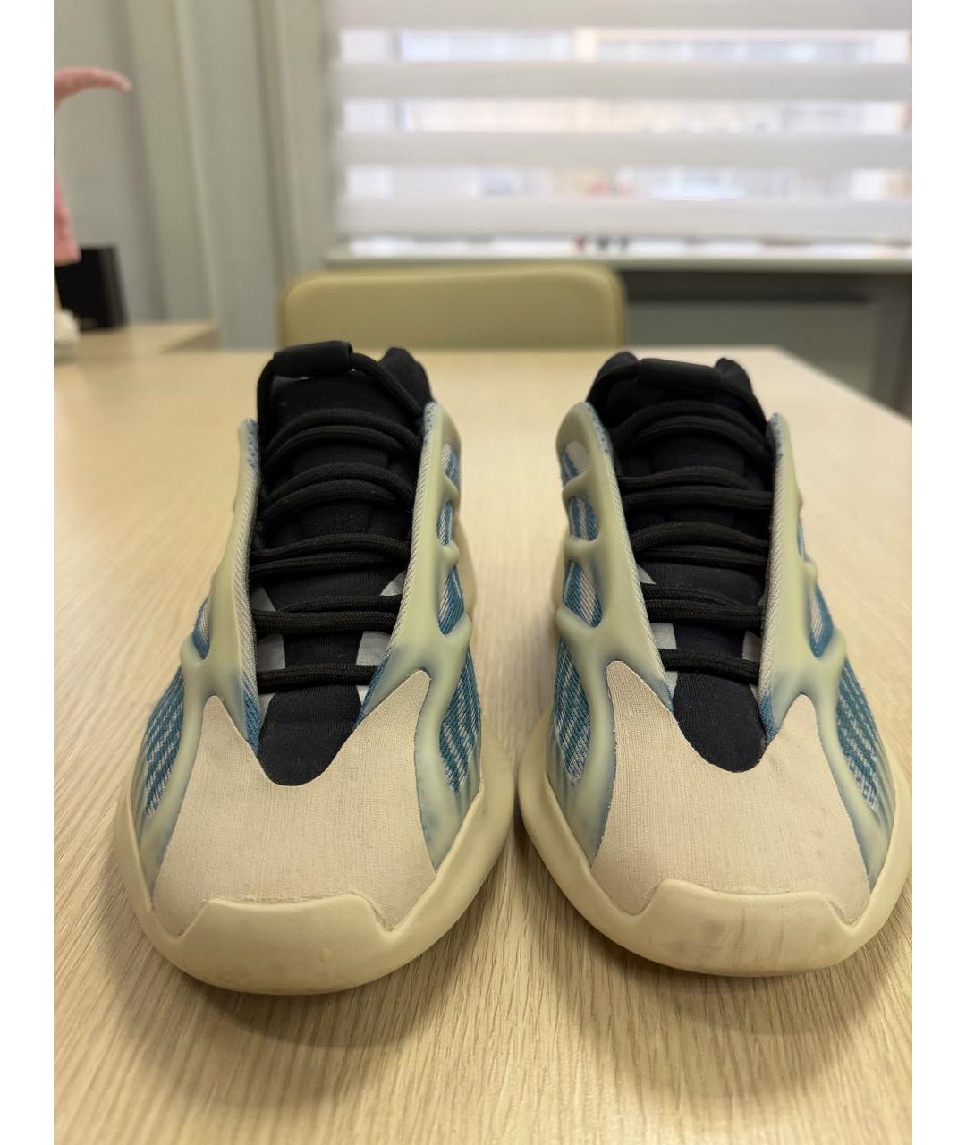 ADIDAS YEEZY Голубые текстильные кроссовки, фото 4