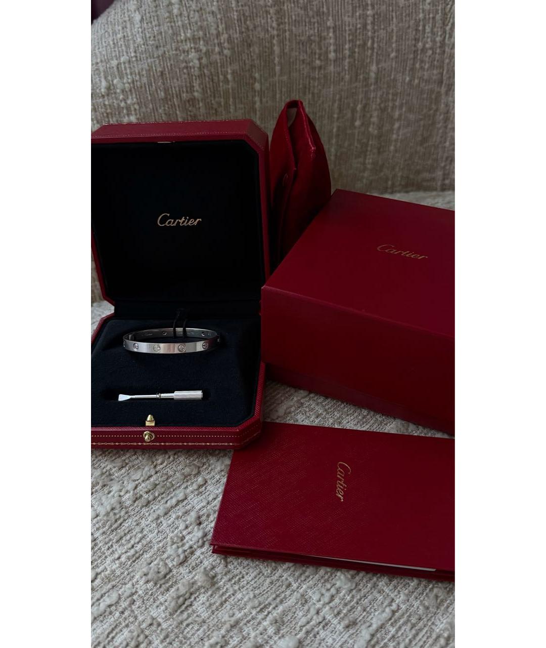 CARTIER Серебряный браслет из белого золота, фото 4
