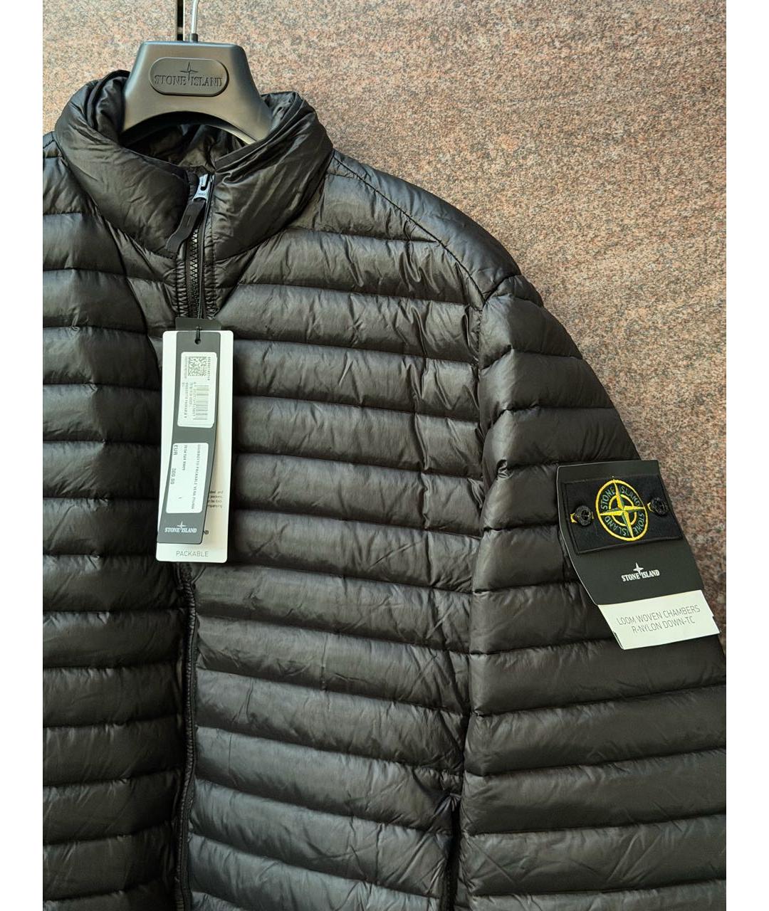 STONE ISLAND Черный нейлоновый пуховик, фото 2