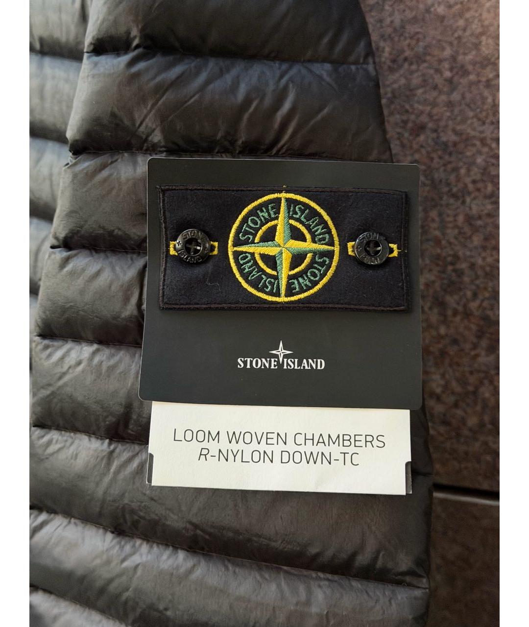 STONE ISLAND Черный нейлоновый пуховик, фото 3