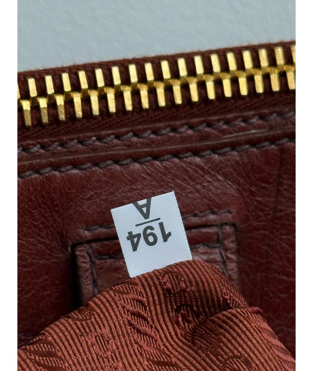 PRADA Бордовая кожаная сумка тоут, фото 8