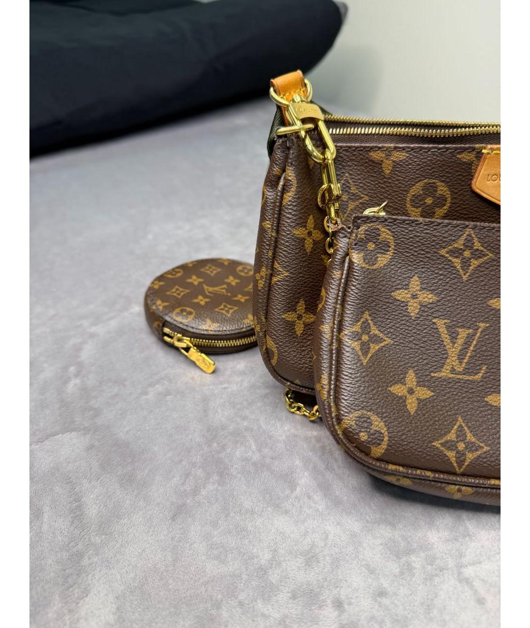 LOUIS VUITTON Коричневая сумка через плечо из канвы, фото 3