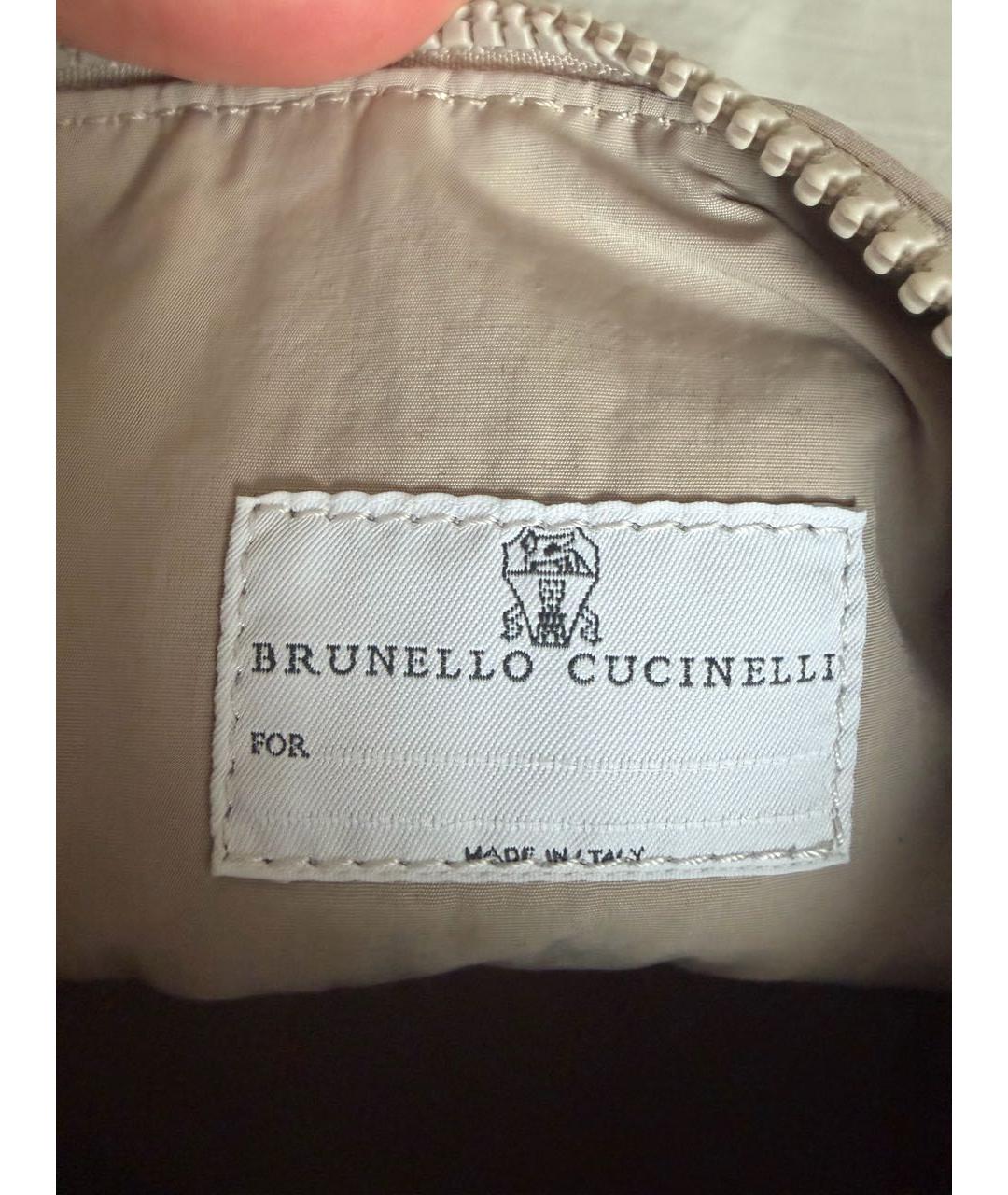 BRUNELLO CUCINELLI Бежевая косметичка, фото 4
