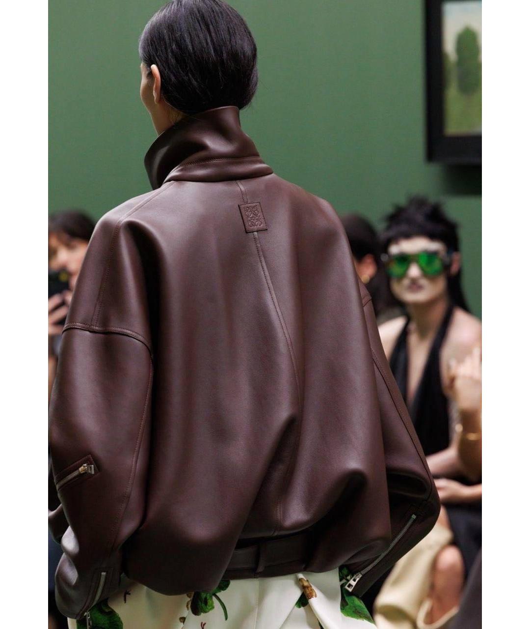 LOEWE Коричневая кожаная куртка, фото 3
