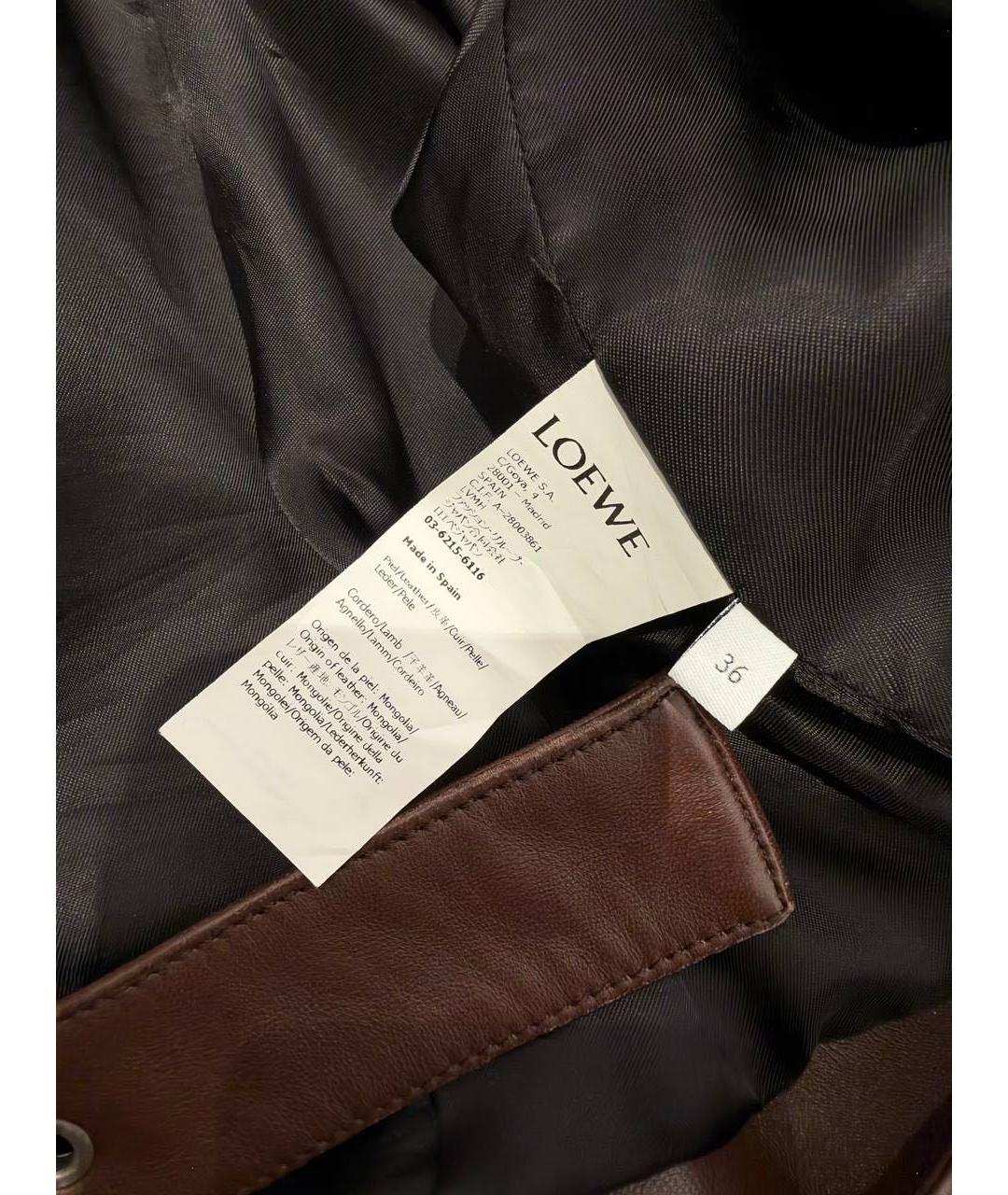 LOEWE Коричневая кожаная куртка, фото 5