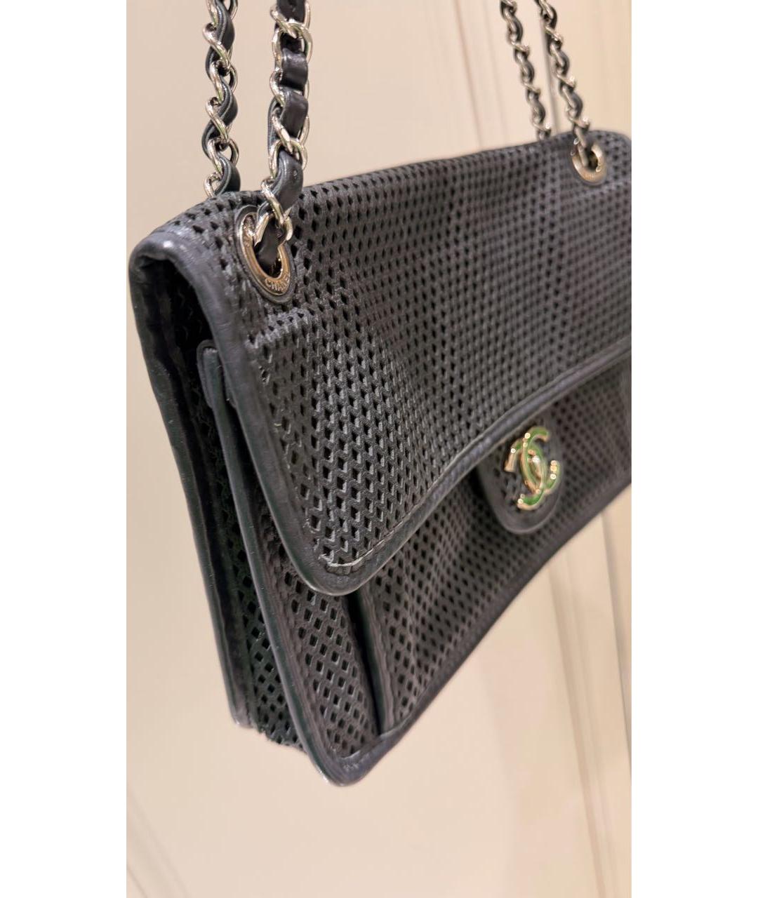 CHANEL Черная кожаная сумка с короткими ручками, фото 4