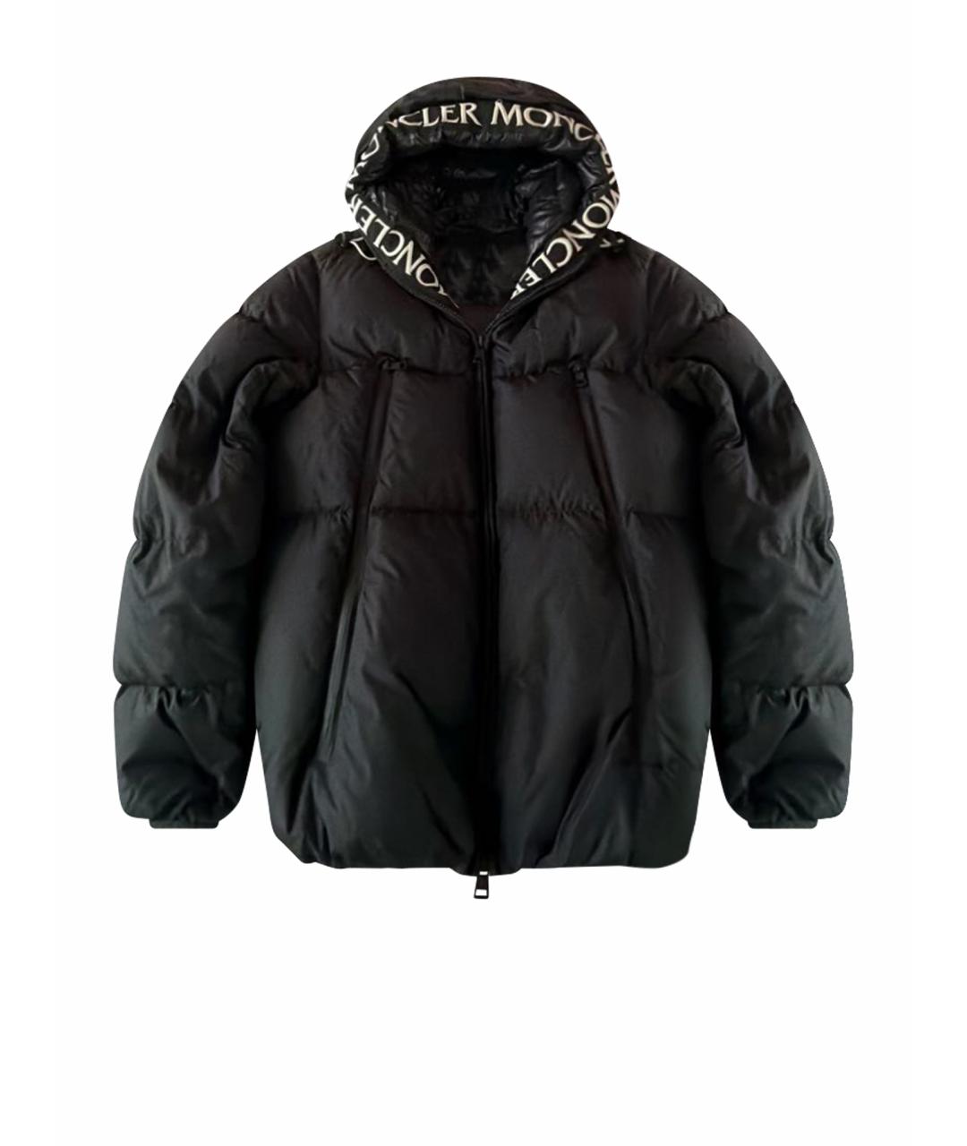 MONCLER Черный полиамидовый пуховик, фото 8