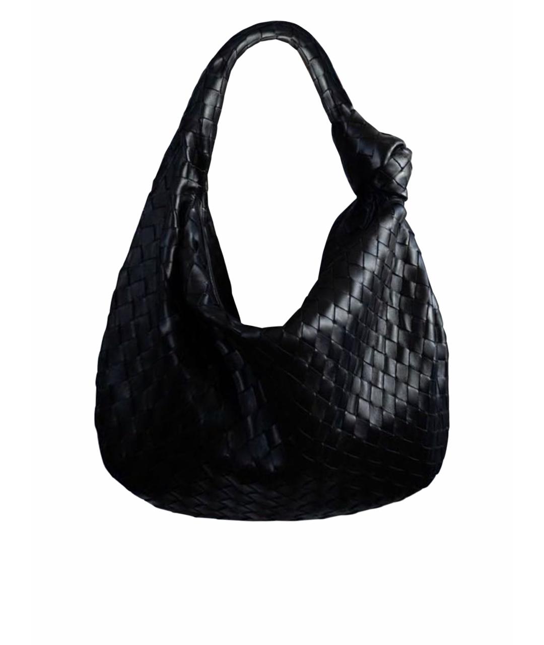 BOTTEGA VENETA Черная кожаная сумка с короткими ручками, фото 1